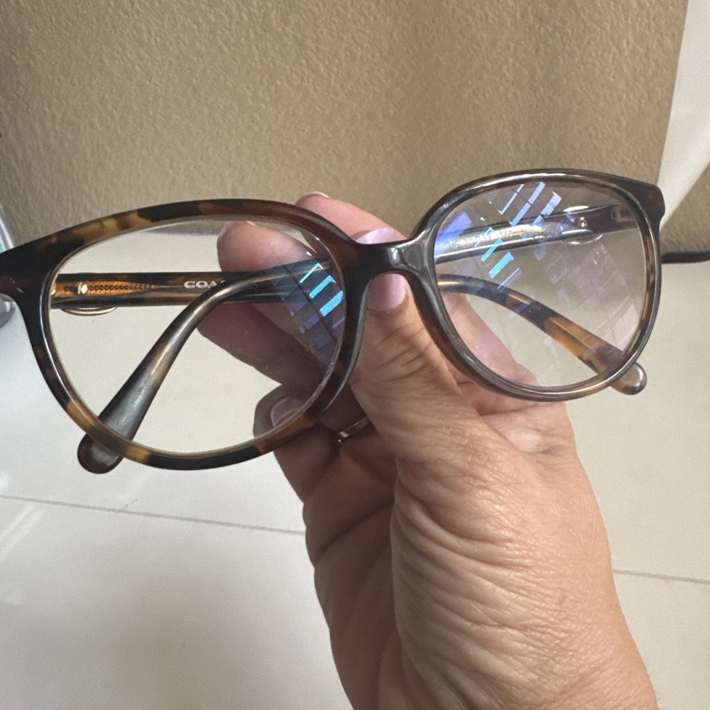 COACH HC6182F 5664 Milky Amber Tortoise Round Women's 55 mm Eyeglasses +2.50